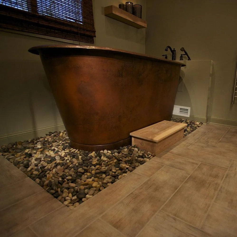 Premier Copper 72 in. Hammered Copper Modern Style Bathtub (BTM72DB)