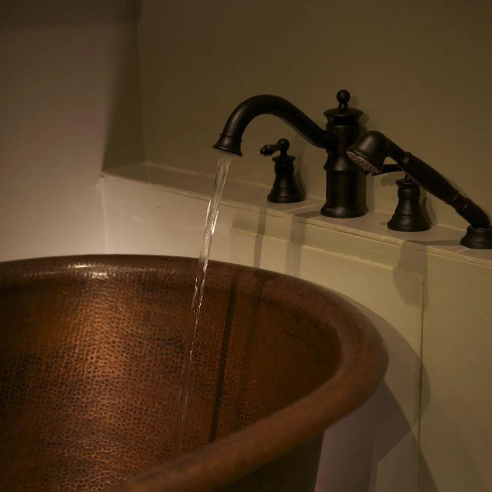 Premier Copper 72 in. Hammered Copper Modern Style Bathtub (BTM72DB)