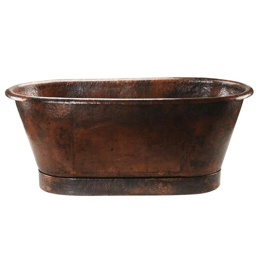 Premier Copper 72 in. Hammered Copper Modern Style Bathtub (BTM72DB)