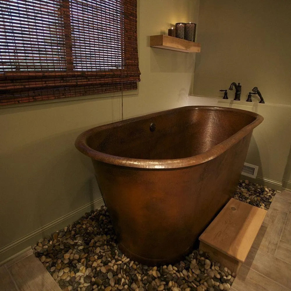 Premier Copper 72 in. Hammered Copper Modern Style Bathtub (BTM72DB)