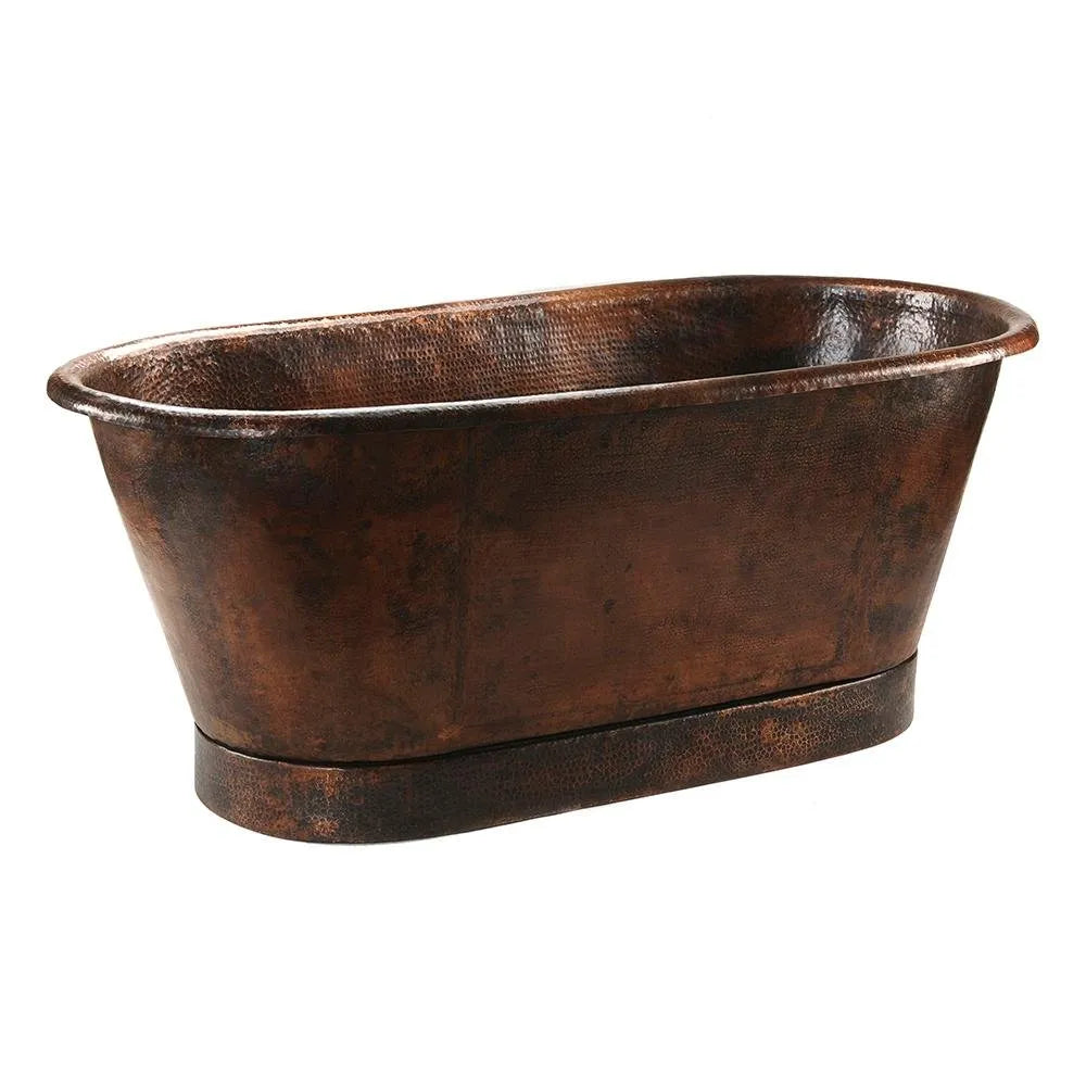 Premier Copper 72 in. Hammered Copper Modern Style Bathtub (BTM72DB)