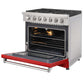 KOSTCH 36 in. 6 Burner Natural Gas Range with 6.0 cu. ft. Convection Oven in Stainless Steel with Red Oven Door (KOS-36RG03M-R)