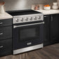 KOSTCH 36 in. Electric Range with 6.0 cu. ft. True Convection Oven in Stainless Steel with Black Oven Door (KOS-36RE06H-B)