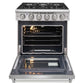 KOSTCH 30 in. Liquid Propane Gas Range with 5 Burners and 4.55 cu. ft. Convection Oven in Stainless Steel (KOS-30RG03MLP-S)