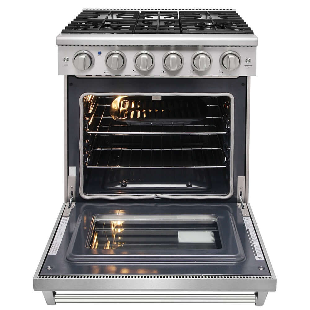 KOSTCH 30 in. Liquid Propane Gas Range with 5 Burners and 4.55 cu. ft. Convection Oven in Stainless Steel (KOS-30RG03MLP-S)