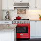 KOSTCH 30 in. Liquid Propane Gas Range with 5 Burners and 4.55 cu. ft. Convection Oven in Stainless Steel with Red Oven Door (KOS-30RG03MLP-R)