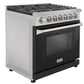 KOSTCH 36 in. 6 Burner Natural Gas Range with 6.0 cu. ft. Convection Oven in Stainless Steel with Black Oven Door (KOS-36RG03M-B)
