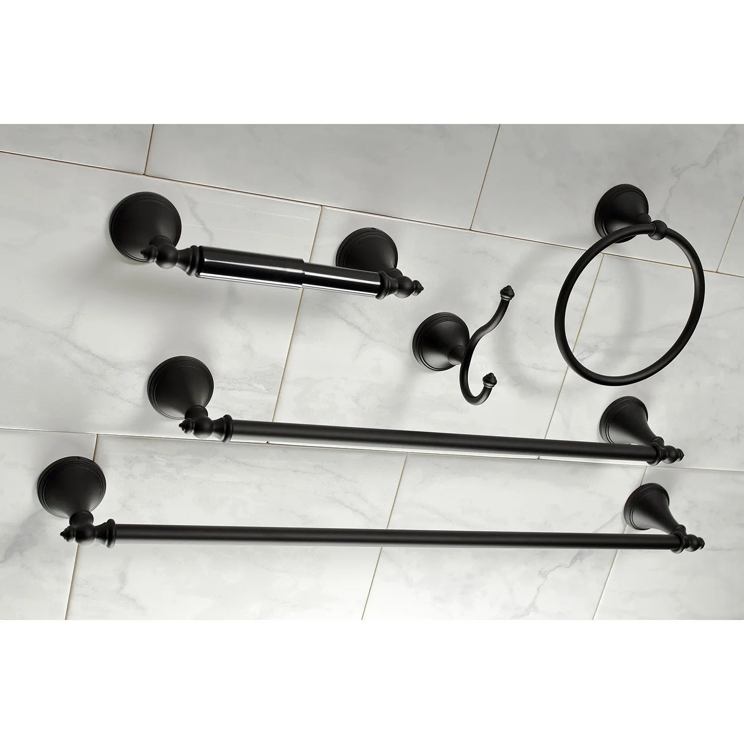 Kingston Brass Naples 5-Piece Bathroom Accessory Set Matte Black