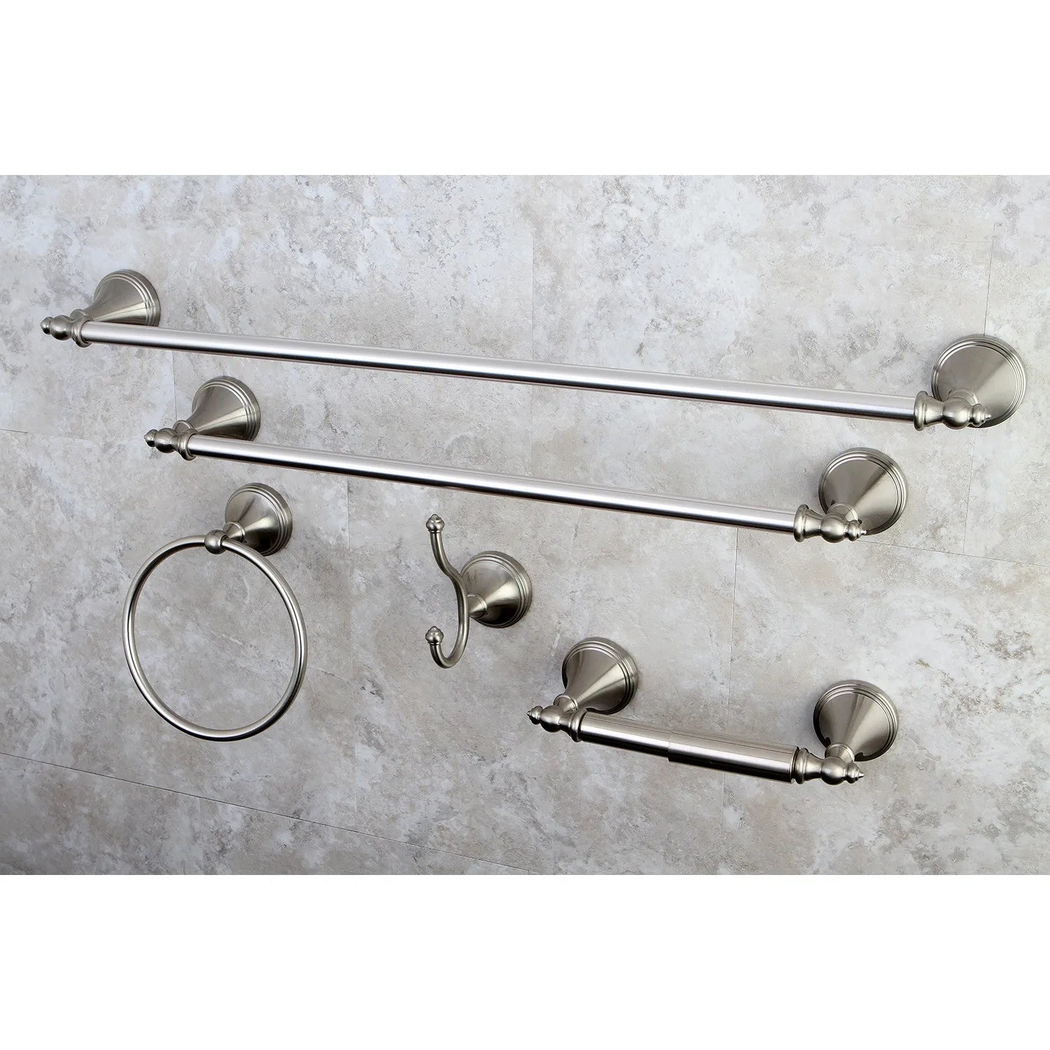 Kingston Brass Naples 5-Piece Bathroom Accessory Set Brushed Nickel