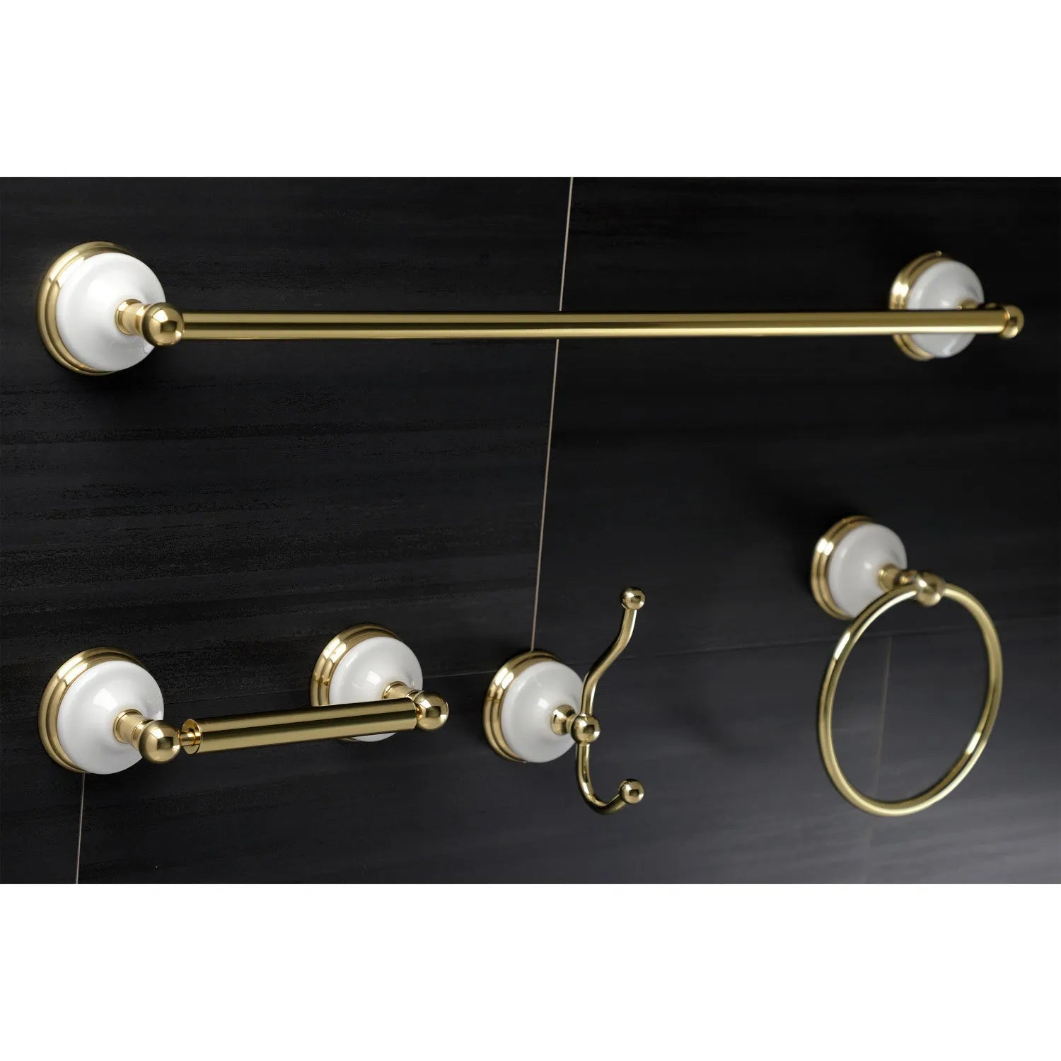 Kingston Brass Victorian 4-Piece Bathroom Hardware Polished Brass