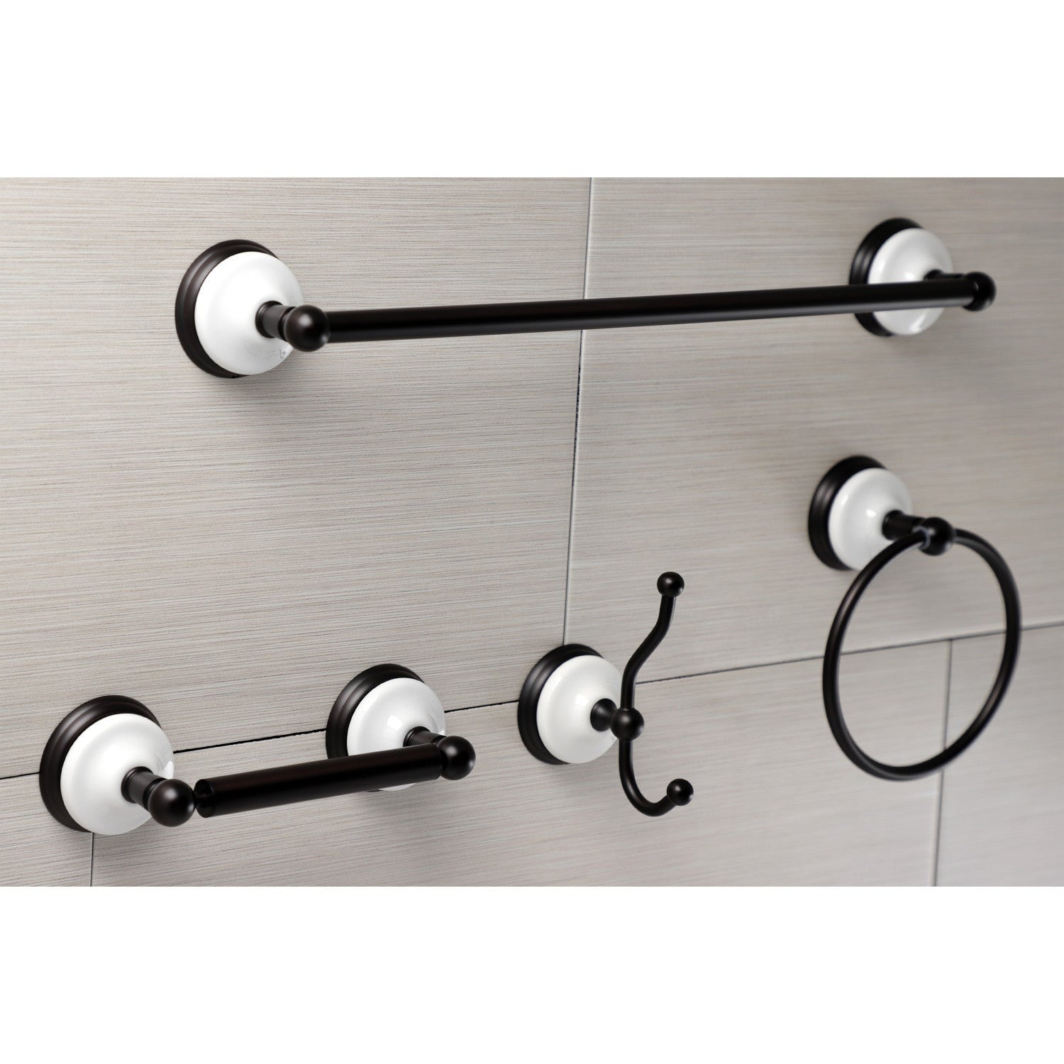 Kingston Brass Victorian 4-Piece Bathroom Hardware, Oil Rubbed Bronze (BAK1112478ORB)