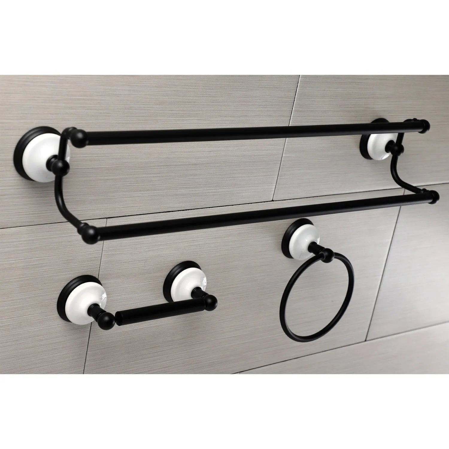 Kingston Brass Victorian 3-Piece Bathroom Accessory Set Matte Black