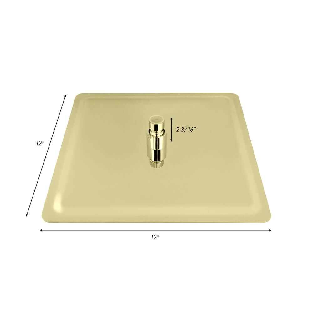 ZLINE 12 in. Bliss Shower Head in Polished Gold (BLS-H12-PG) dimensional diagram.
