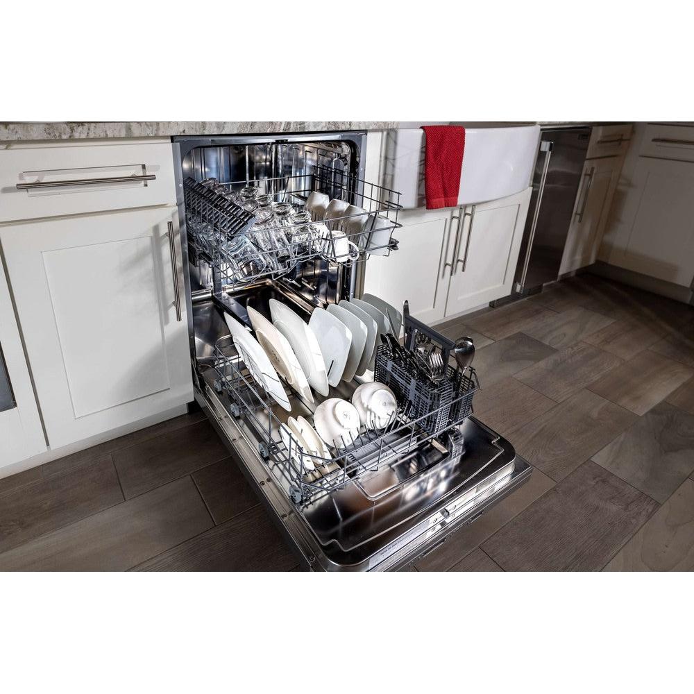 BREDA 24 in. Tall Tub Dishwasher with Pocket Handle Panel in Stainless Steel (LUDWT30155)