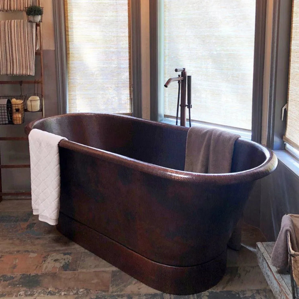 Premier Copper 72 in. Hammered Copper Modern Style Bathtub (BTM72DB)