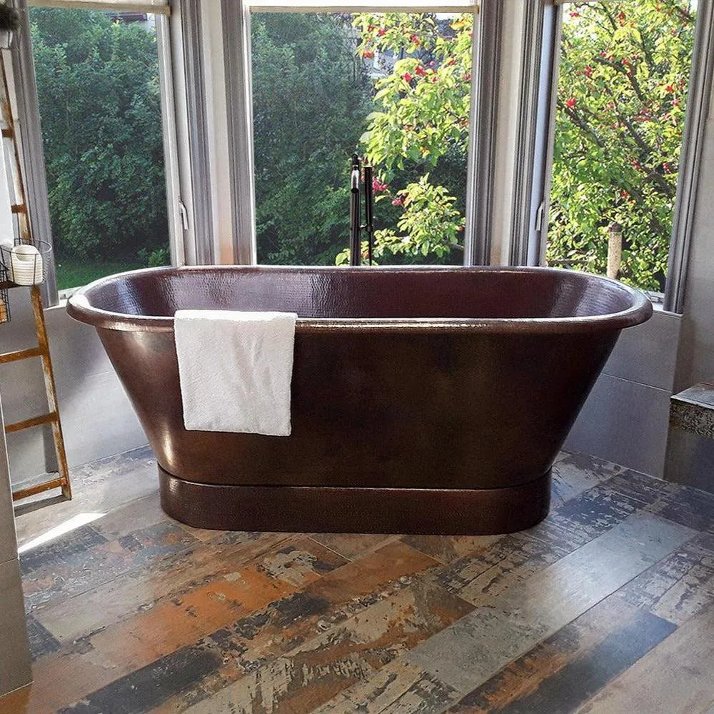 Premier Copper 72 in. Hammered Copper Modern Style Bathtub (BTM72DB)