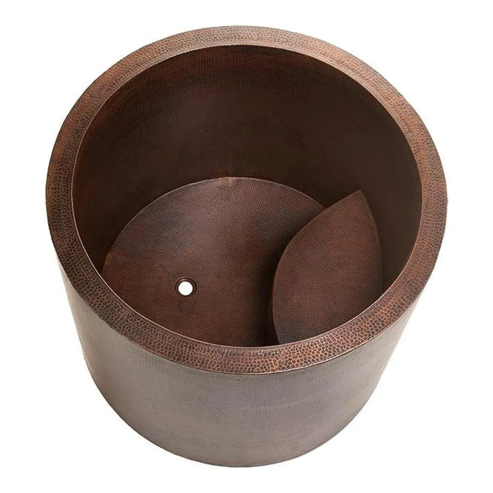 Premier Copper 45 in. Hammered Copper Japanese Style Soaker Bathtub (BTR45DB) main image.
