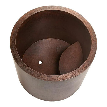 Premier Copper 45 in. Hammered Copper Japanese Style Soaker Bathtub (BTR45DB)
