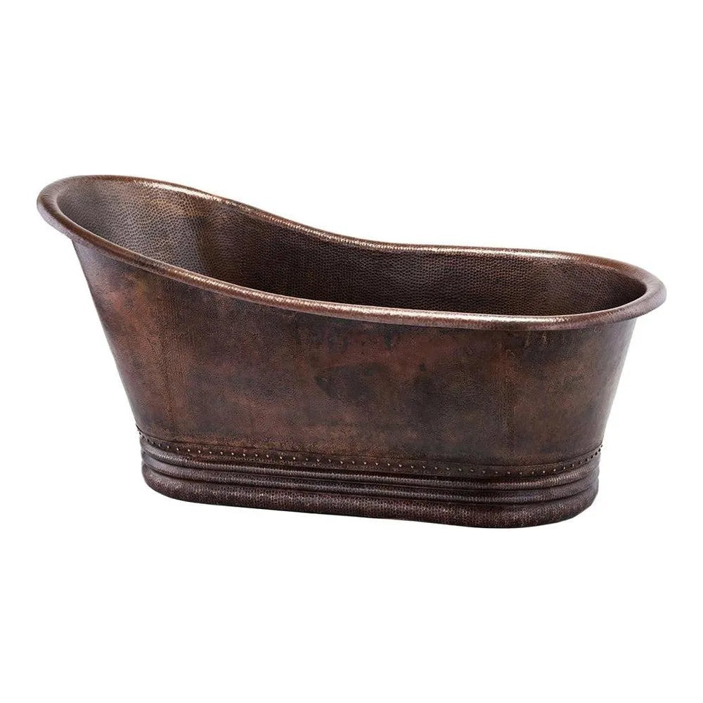 Premier Copper 67 in. Hammered Copper Single Slipper Bathtub (BTS67DB) main image.