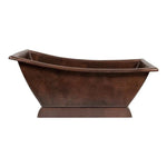 Premier Copper 67 in. Hammered Copper Canoa Single Slipper Bathtub (BTSC67DB)