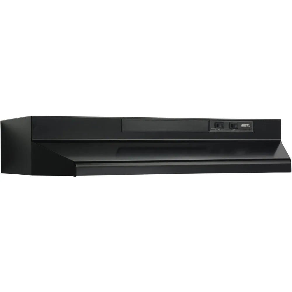 Broan F40000 Series 30 in. Under-Cabinet Range Hood with Light in Black (F403023) main image.