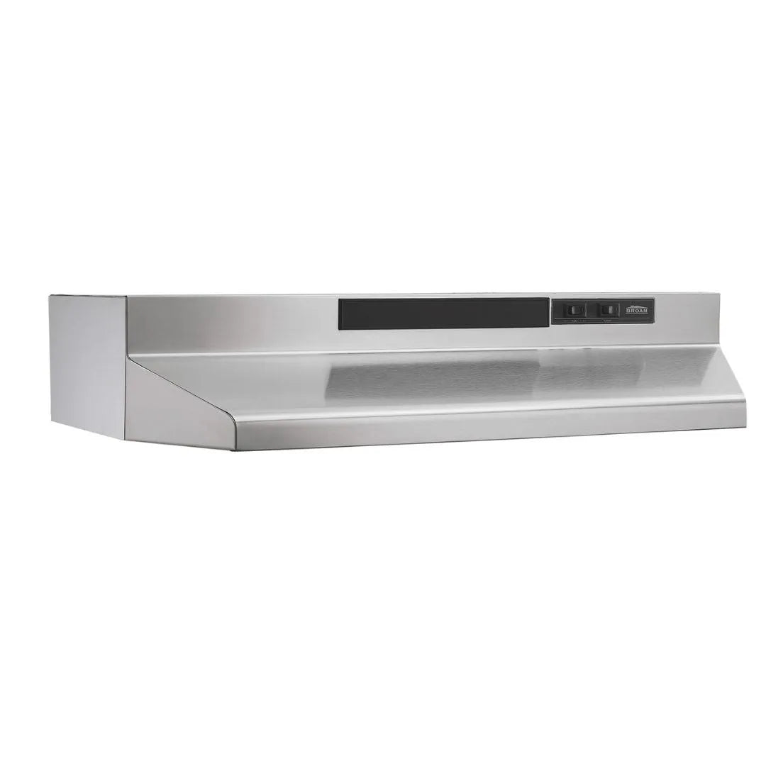 Broan F40000 Series 36 in. Two-Speed 4-Way Convertible Under Cabinet Range Hood in Stainless Steel (F403604) main image.
