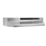 Broan F40000 Series 36 In. Two-Speed 4-Way Convertible Under Cabinet Range Hood In Stainless Steel (F403604)