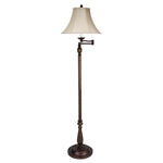 Cal Lighting 3-Way Swing Arm Floor Lamp in Antique Rust