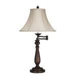 Cal Lighting 3-Way Swing Arm Table Lamp in Antique Rust