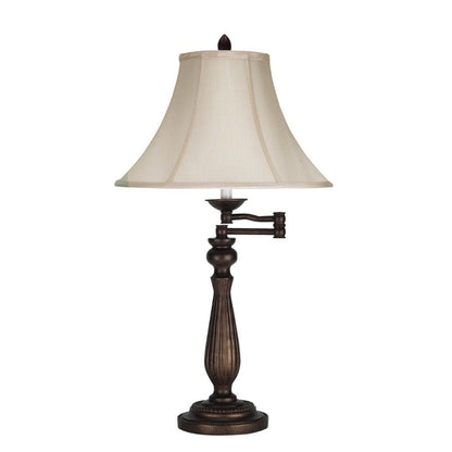 Cal Lighting 3-Way Swing Arm Table Lamp in Antique Rust