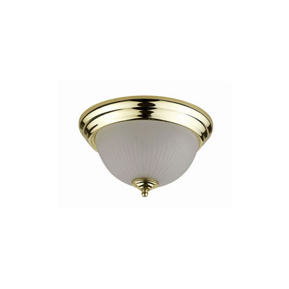 Cal Lighting Glass Dome Ceiling Lamp in Polished Brass