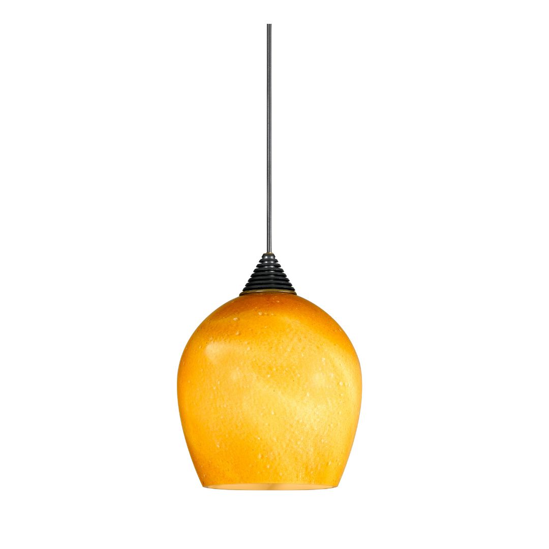 Cal Lighting LED Dimmable Glass and Metal Ceiling Pendant Light with Brushed Steel or Rust Color Options