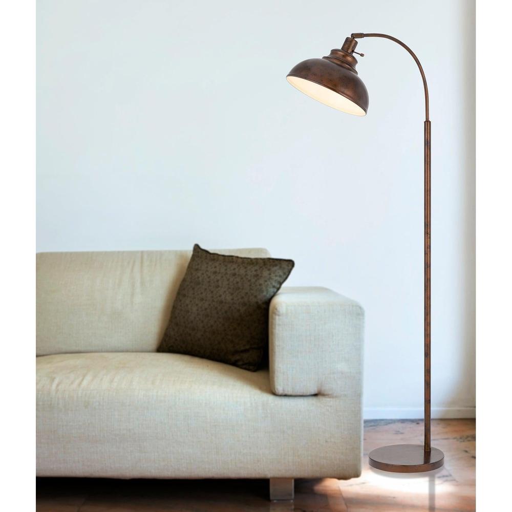 Cal Lighting Dijon Adjustable Metal Floor Lamp with Weight Base with Dark Bronze or Rust Color Options