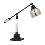 Cal Lighting Metal Desk Lamp with Glass Shade in Dark Bronze
