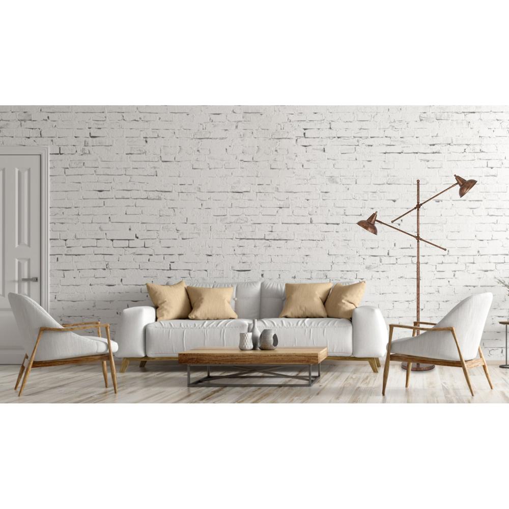 Cal Lighting 2-Light Canterbury Metal Adjustable Floor Lamp in Rust