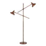 Cal Lighting 2-Light Canterbury Metal Adjustable Floor Lamp in Rust