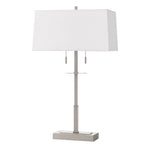 Cal Lighting Norwich 2-Light Metal Table Lamp with Fabric Shade in Brushed Steel
