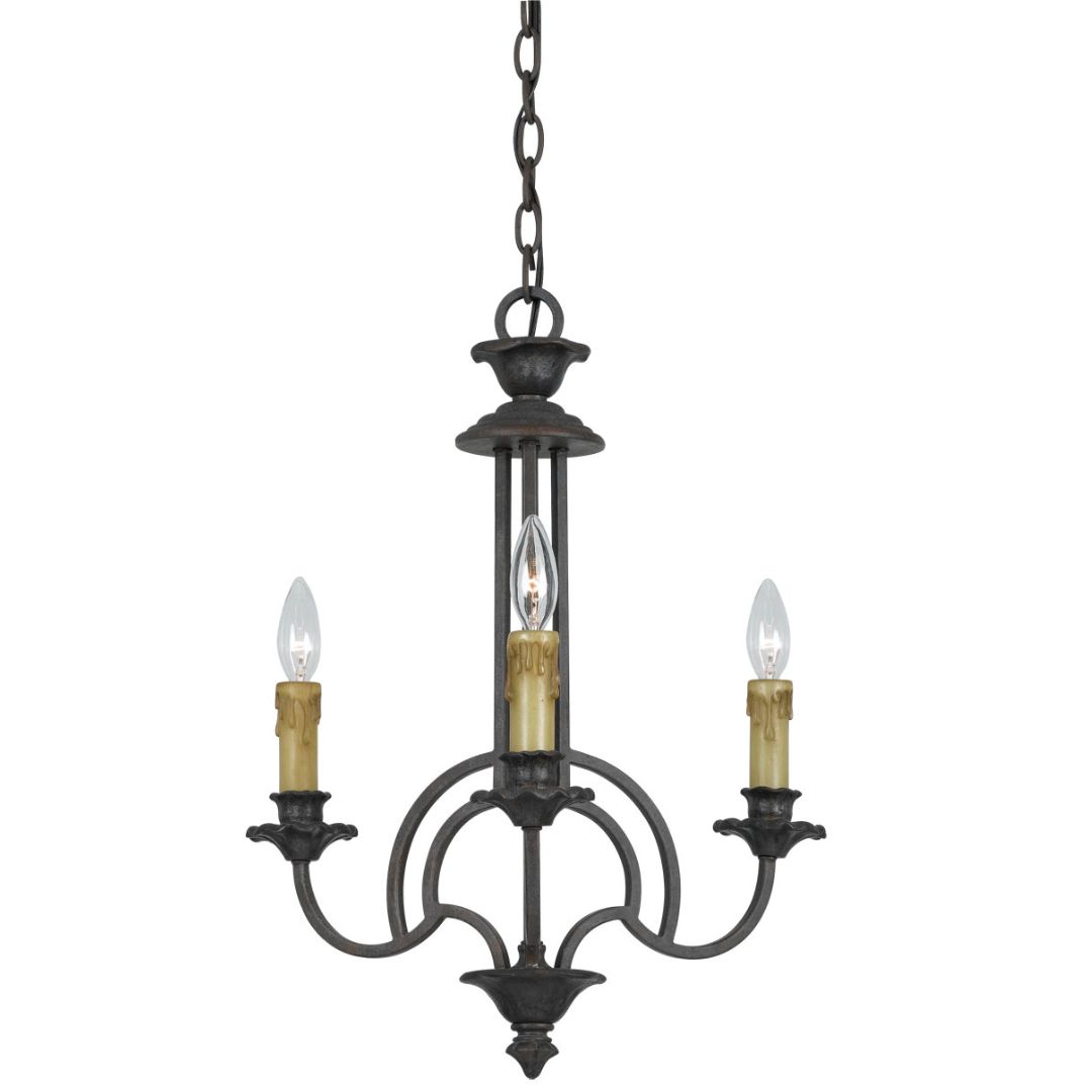 Cal Lighting Elberton 3-Light Iron Chandelier in English Bronze