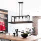 Cal Lighting Antonio 4-Light Wood Chandelier in Dark Bronze