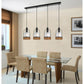 Cal Lighting Beacon 4-Light Island Fixture with Dark Wood Finish