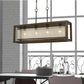 Cal Lighting 4-Light Rubber Wood Rectangular Island Chandelier with Organza Shade