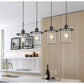 Cal Lighting Silverton 4-Light Metal and Glass Lantern Pendant Light with Edison Bulbs