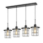 Cal Lighting Silverton 4-Light Metal and Glass Lantern Pendant Light with Edison Bulbs