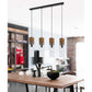 Cal Lighting Spheroid 4-Light Island Fixture in Dark Bronze and Wood