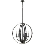 Cal Lighting Valais 6-Light Metal Birdcage Chandelier in Matte Black