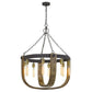Cal Lighting Apulia 8-Light Metal and Distressed Wood Rustic Chandelier
