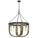 Cal Lighting Apulia 8-Light Metal and Distressed Wood Rustic Chandelier