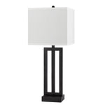 Cal Lighting Cachan Metal Night Stand Lamp with USB Port in Dark Bronze