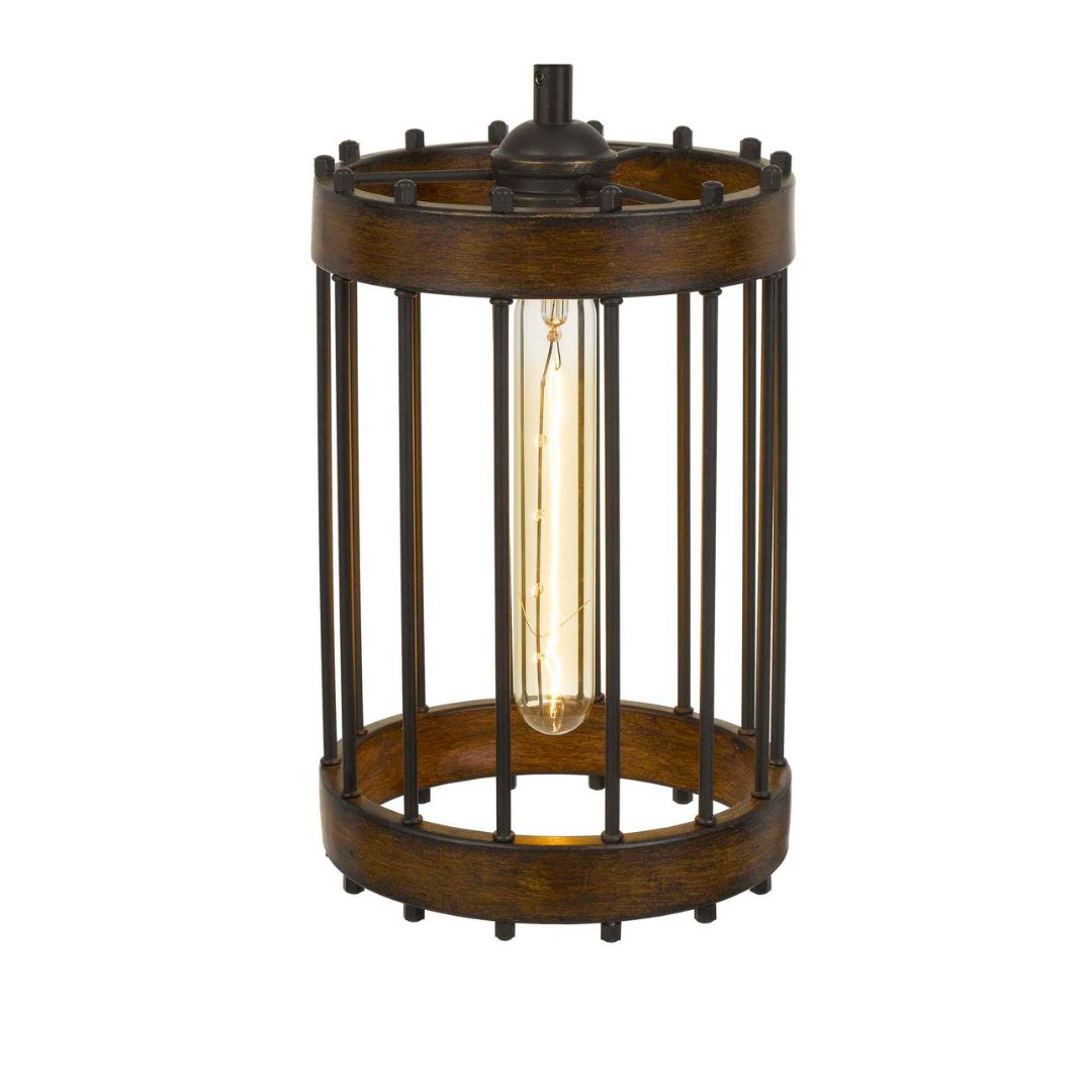 Cal Lighting Cantania Caged Cylinder Metal Pendant Light Fixture