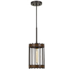 Cal Lighting Cantania Caged Cylinder Metal Pendant Light Fixture